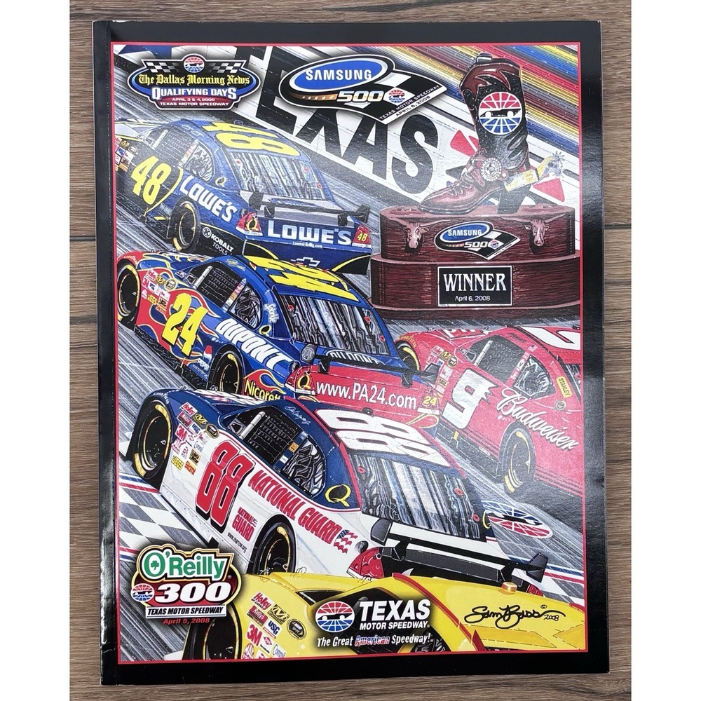 2008 Samsung 500 Texas Motor Speedway NASCAR Race Program O'Reilly 300 w/ Insert